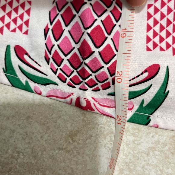 A3). CHARTER CLUB Pineapple Sleeveless Ruffle Pink Green size Petite - Picture 9 of 10